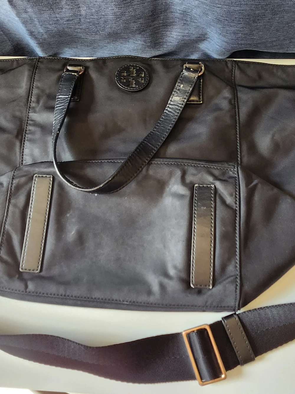 Tory Burch Tilda Black Nylon Small Tote Bag Convertible Crossbody Medium - Fair